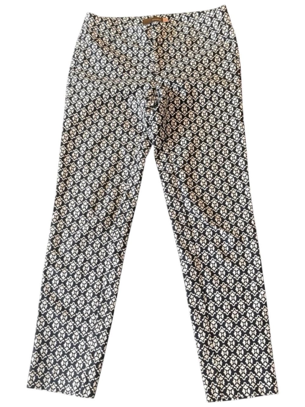 Crosby. Black/White Pattern Tapered Ankle Pant (2)